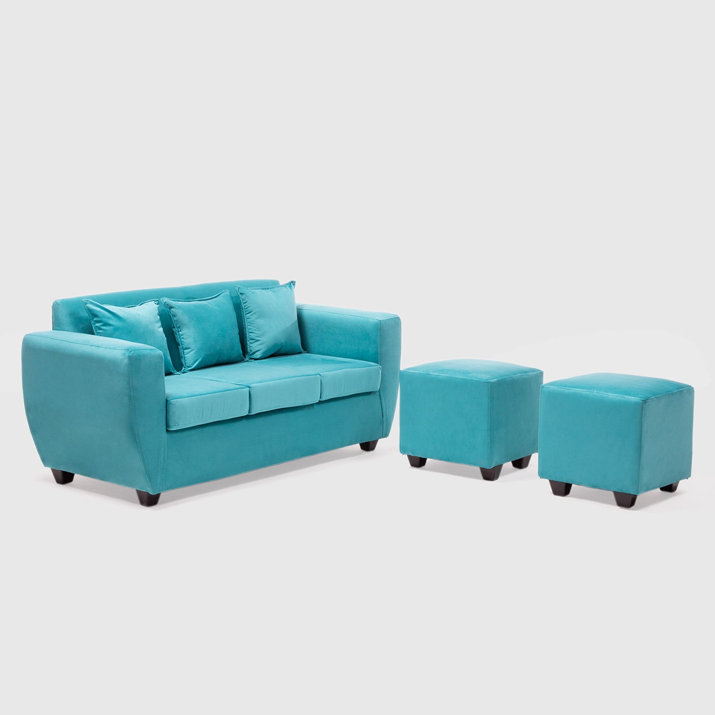 Living Kansas 3 cuerpos + 2 Pouf Felpa