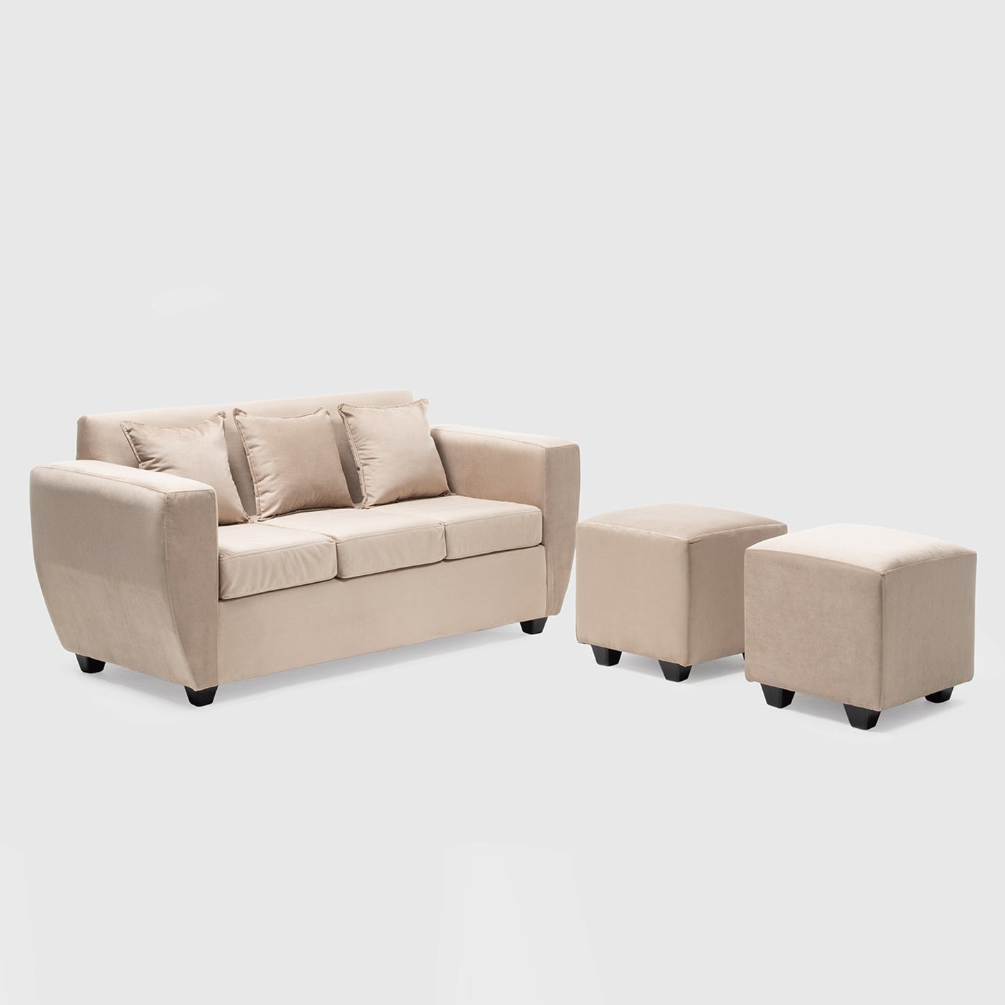 Living Kansas 3 cuerpos + 2 Pouf Felpa