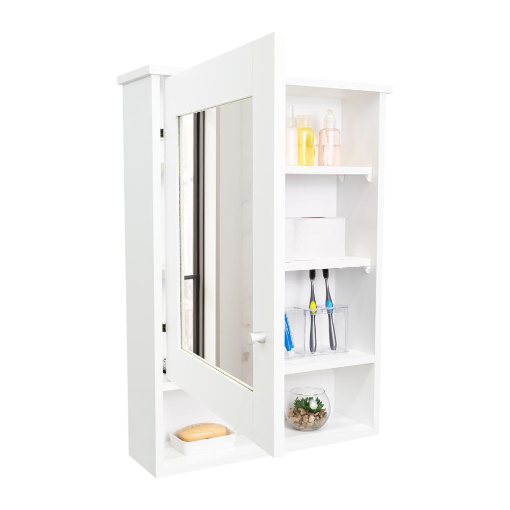 Gabinete de Viña, Blanco, con Puerta Espejo y Tres Entrepaños Para Ubicar Objetos (vista 13)