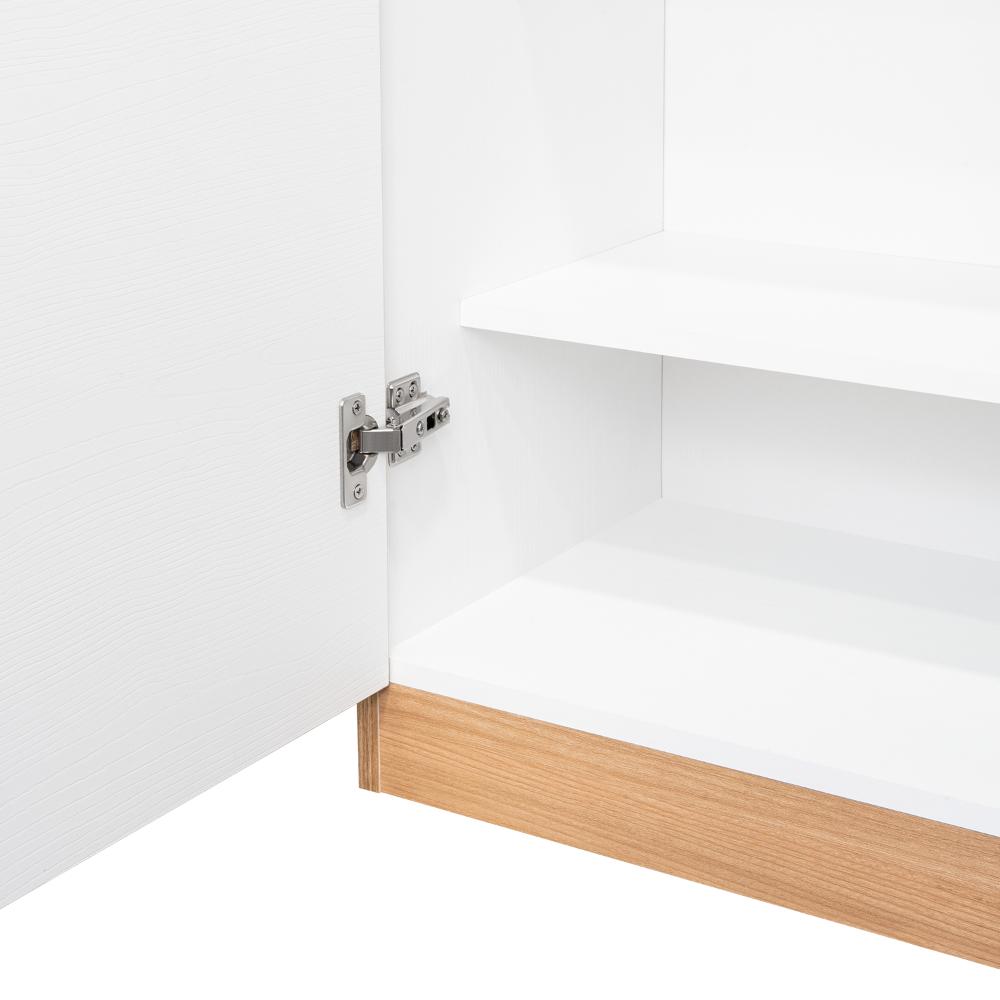 Despensa Varese, Fresno Europeo y Blanco, con dos puertas y cuatro entrepaños (vista 12)