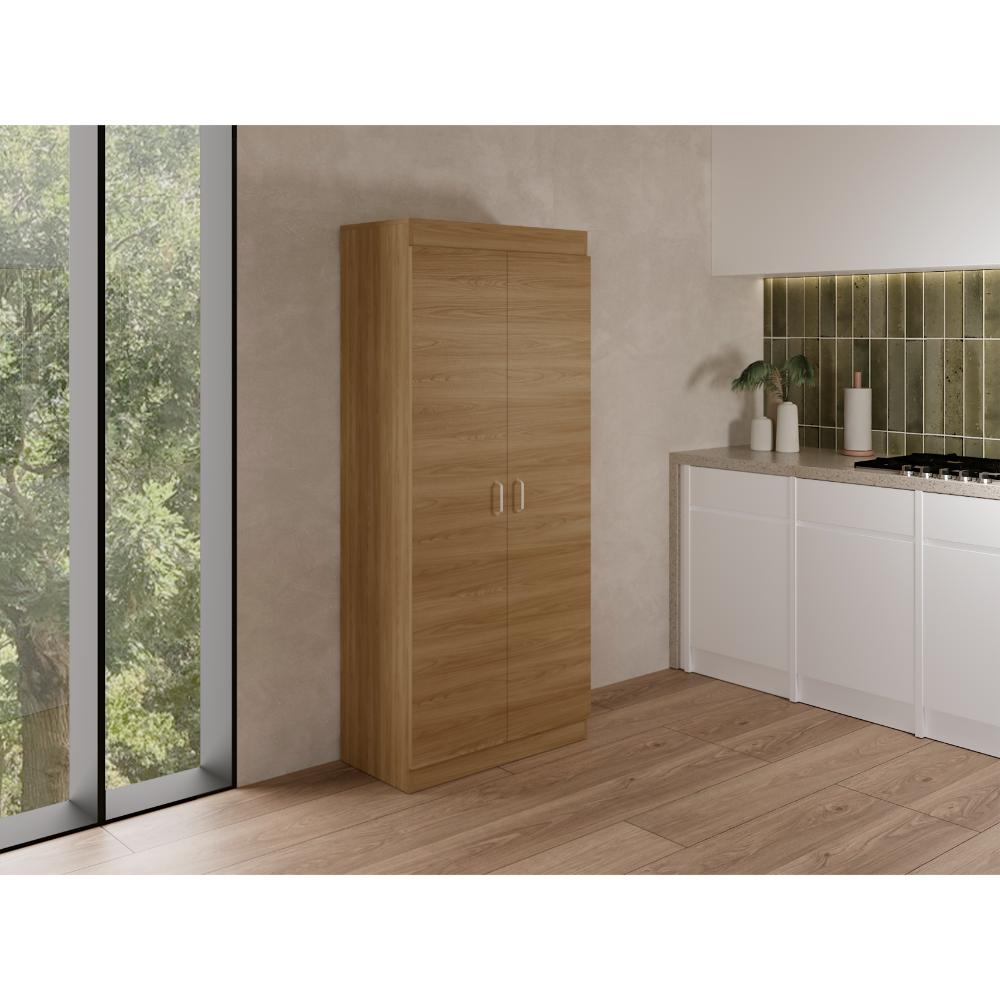 Despensa Varese, Fresno Europeo y Blanco, con dos puertas y cuatro entrepaños (vista 3)