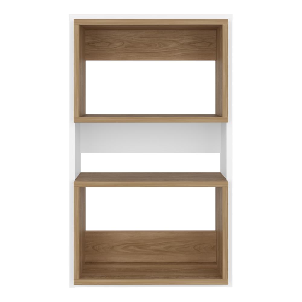 Mueble Auxiliar Muro Baño Eco, Blanco Duqueza y Fresno Europeo, con superficies para ubicar objetos (vista 5)