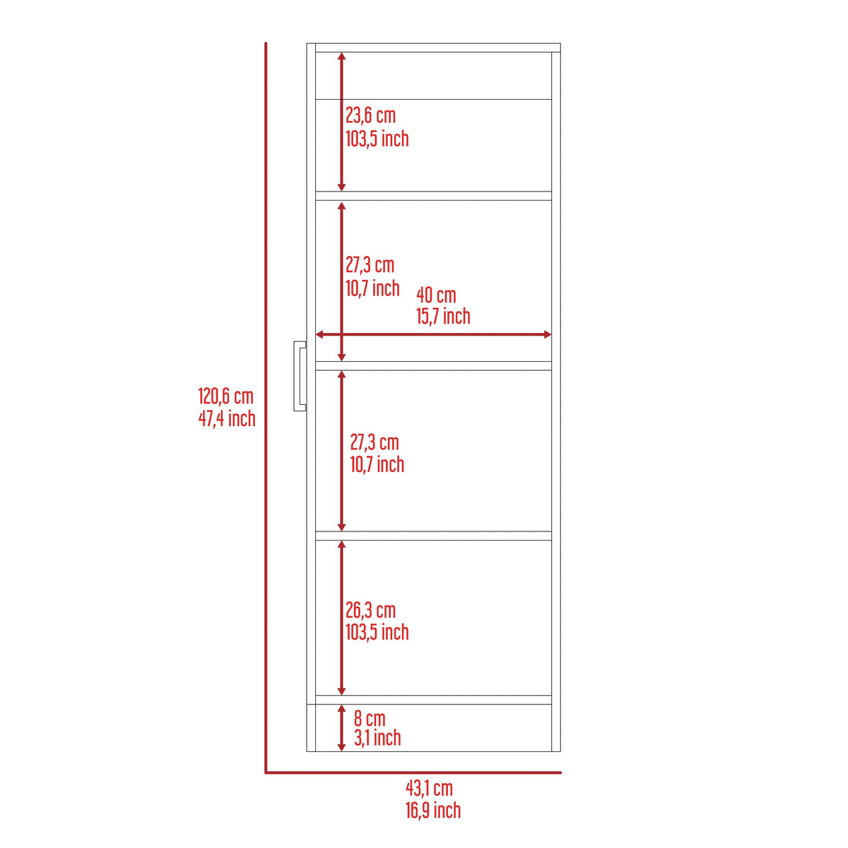Despensa Belleria Una Puerta, Blanco (vista 11)