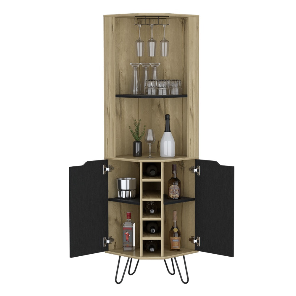 Bar Esquinero Audra, Duna y Wengue, con dos puertas batientes y espacio para botellas (vista 4)