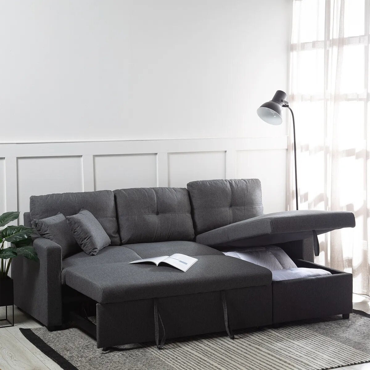 Seccional Varese Multi-Funcional Tela Gris