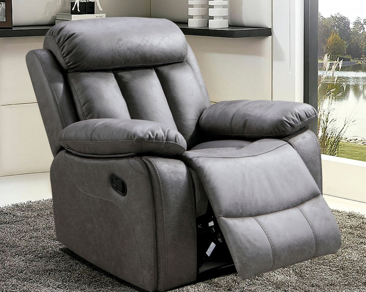 Reclinable Brescia 1 cuerpos cuero Gris