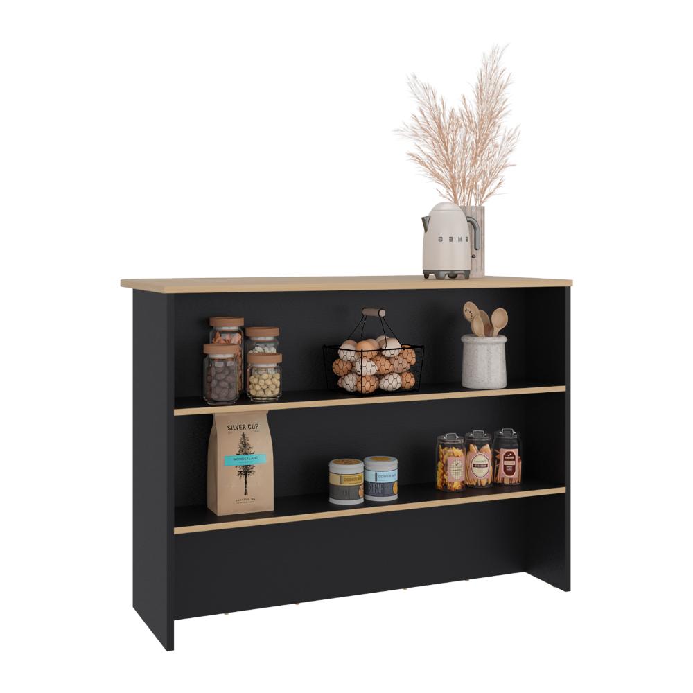 Isla de Cocina Fendi, Wengue y Fresno Europeo, Con Entrepaños (vista 3)
