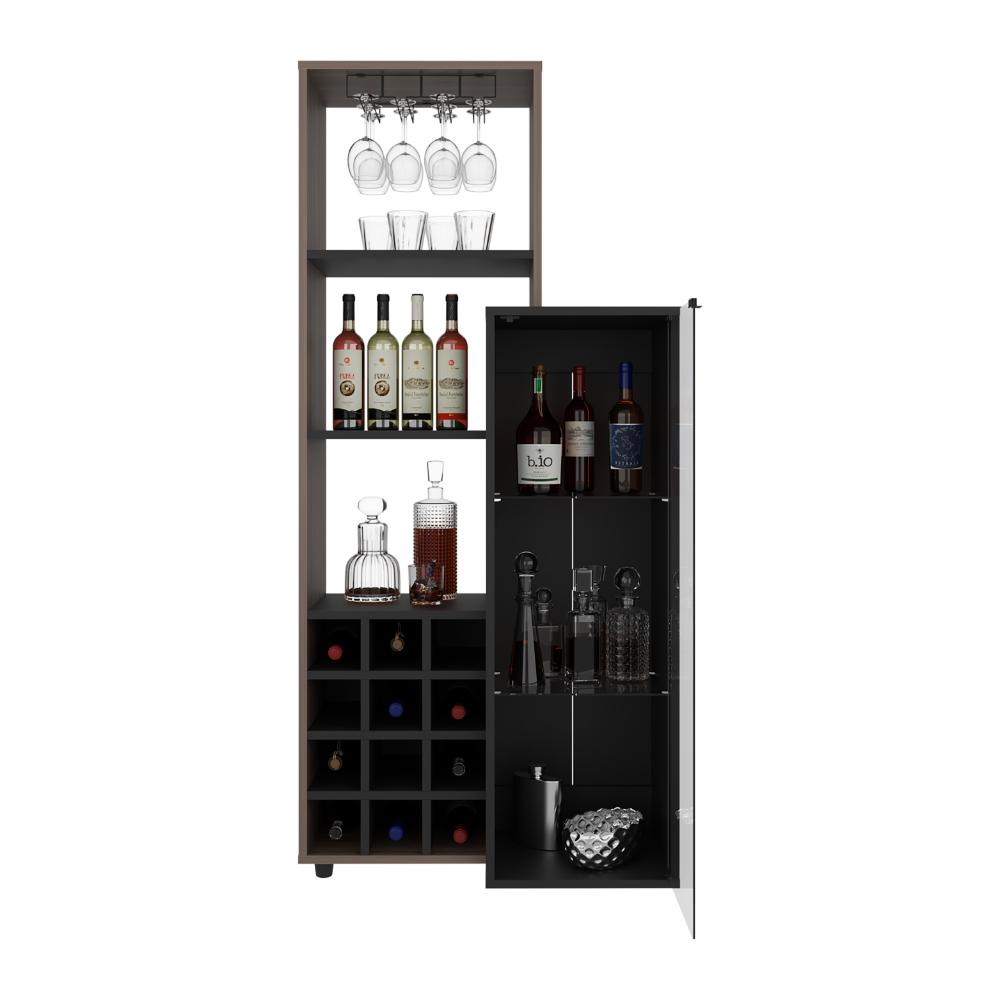 Bar Ozzy Una Puerta De Vidrio Con Cava Para Doce Vinos Y Copero, Wengue / Milan (vista 4)