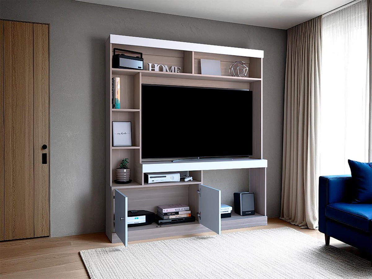 Estante Para Tv Dante, Bardolino y Blanco, con Espacio Para Televisor de 52 Pulgadas (vista 4)