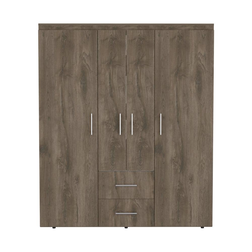 Closet Bariloche Bombay Eco, Nogal y Blanco, con Variedad de Entrepaños y Cuatro Puertas Abatibles (vista 6)