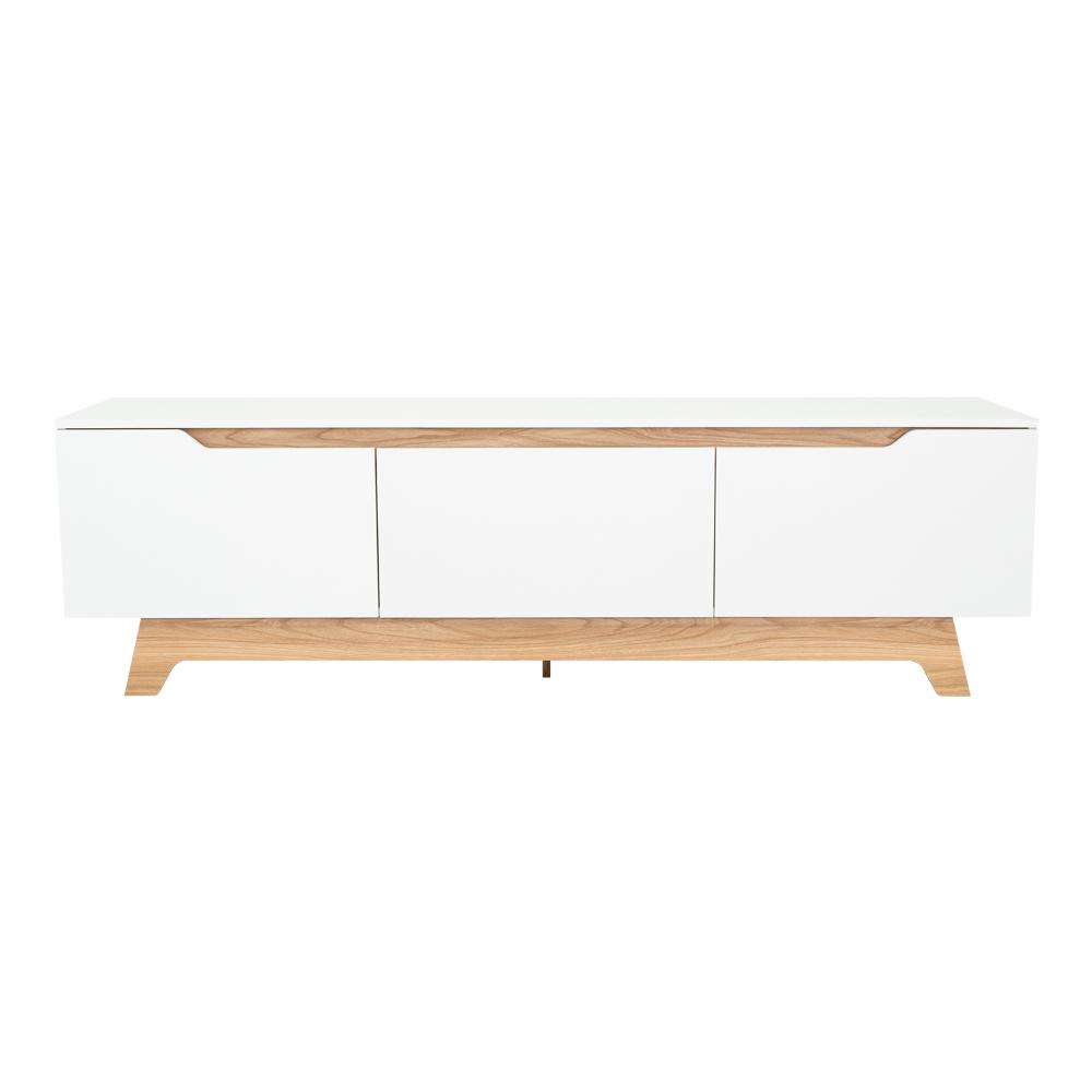 Rack Tv 80" Woodall Dos Puertas Un Cajon, Color Blanco Y Fresno (vista 5)