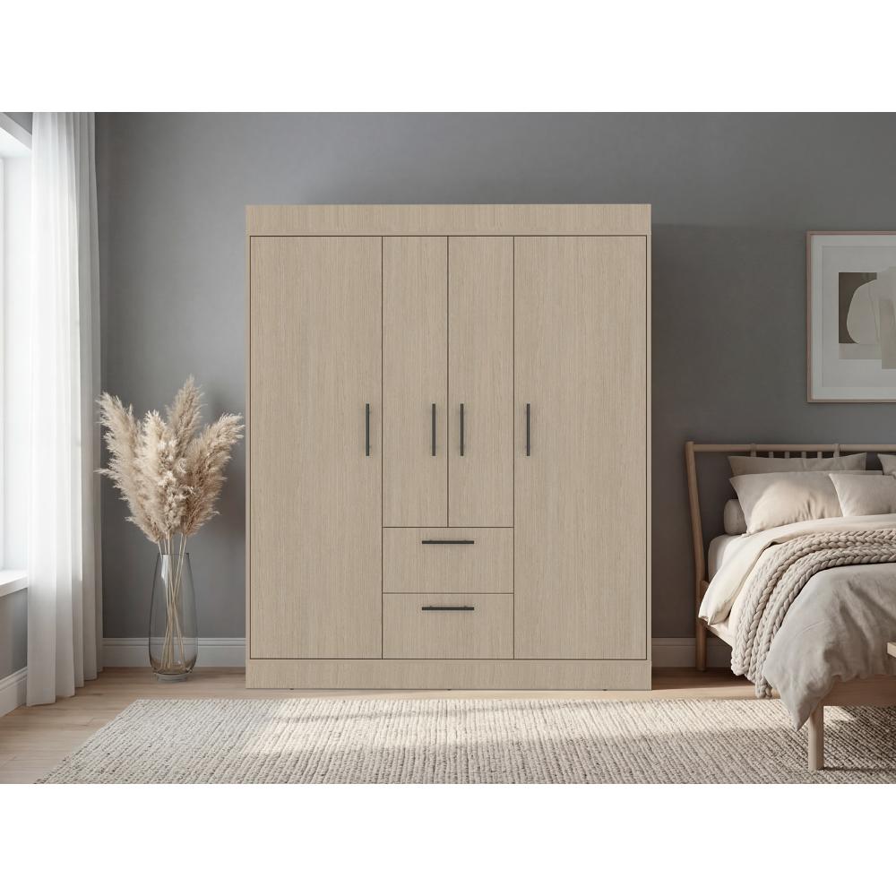 Closet 150 Vm 4 Puertas 2 Cajones, Cartagena y Wengue