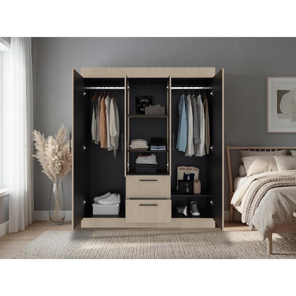 Closet 150 Vm 4 Puertas 2 Cajones, Cartagena y Wengue (vista 2)