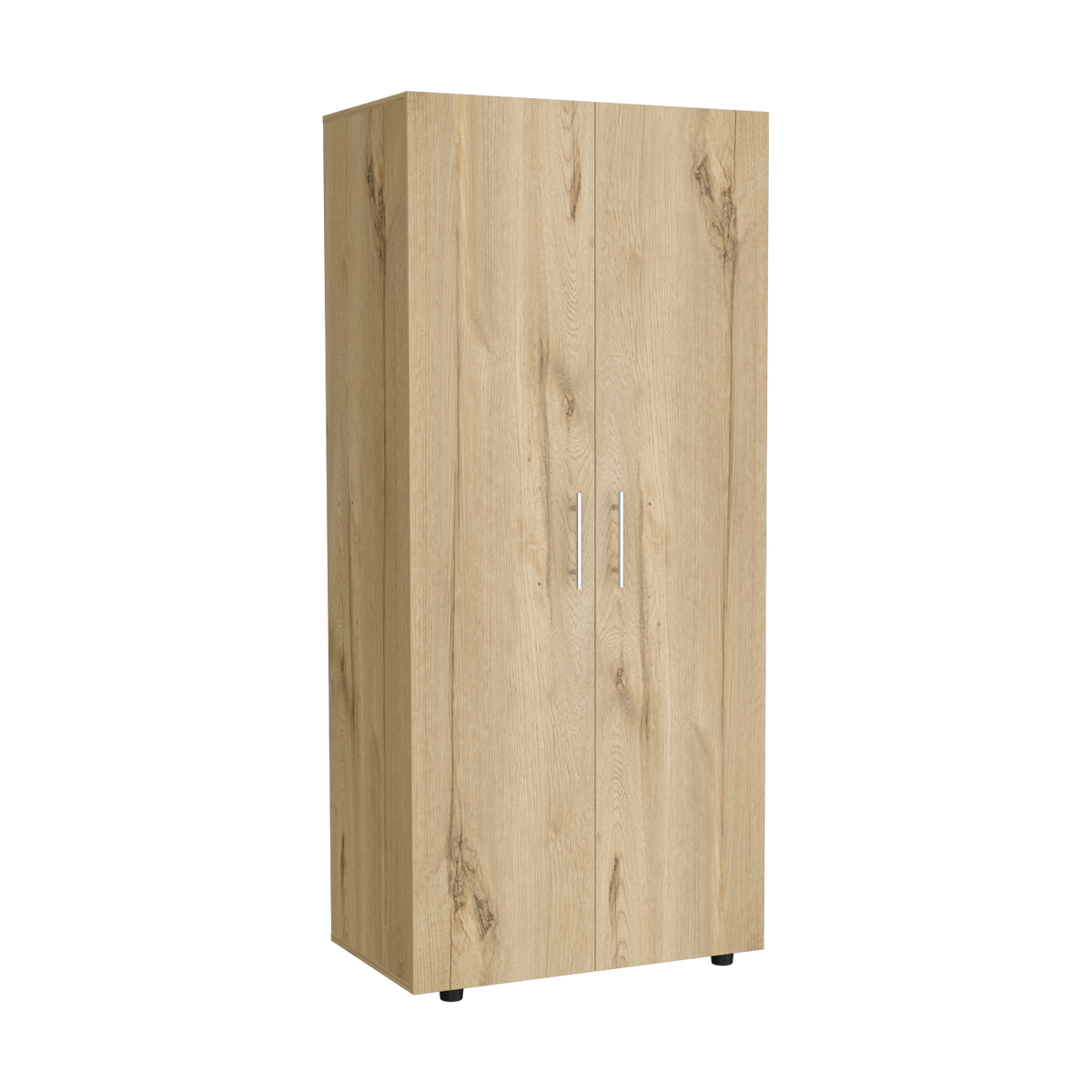 Closet Tera, Duna y Blanco Vainilla, Dos Puertas Abatibles y Dos Tubos Cromados (vista 3)