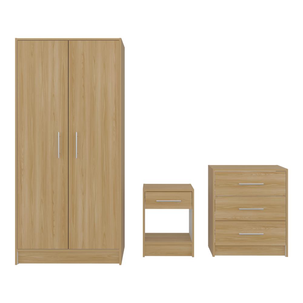 Combo para Habitación Sofi, Fresno Europeo y Blanco, incluye Closet -Organizador y Mesa de Noche (vista 3)