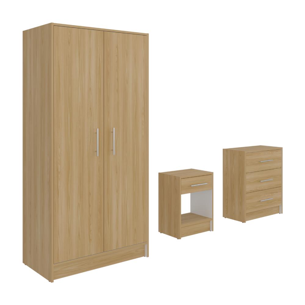 Combo para Habitación Sofi, Fresno Europeo y Blanco, incluye Closet -Organizador y Mesa de Noche (vista 5)