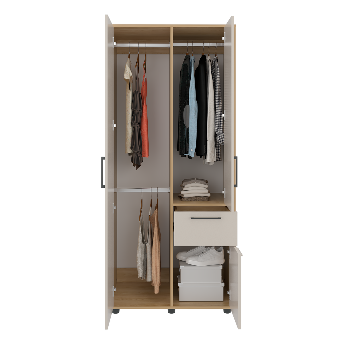 Closet Tres Puertas Un Cajón Vance, Fresno Y Capri (vista 5)