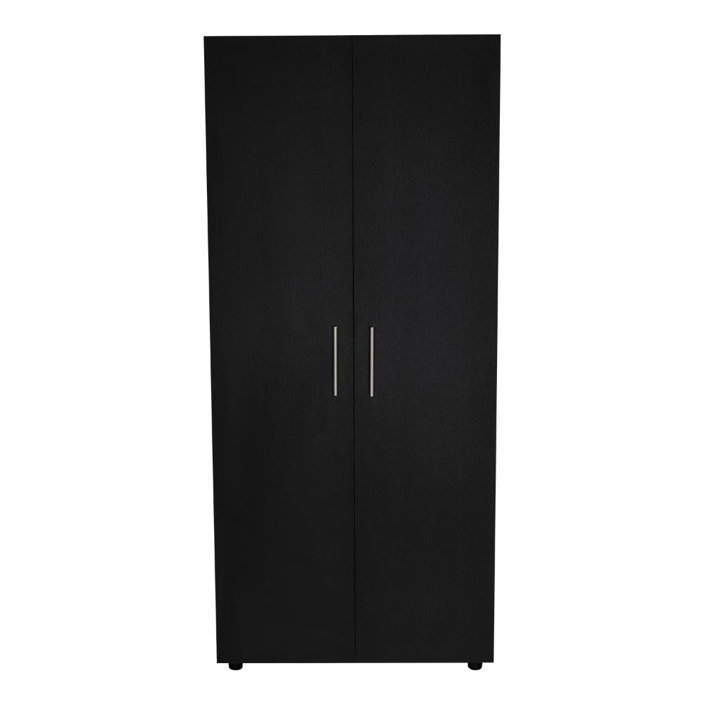 Closet Tera, Wengue y Negro, Dos Puertas Abatibles y Dos Tubos Cromados (vista 5)
