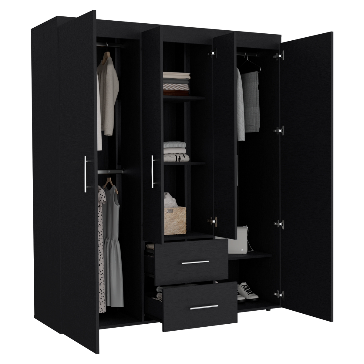 Closet Bariloche Eco 150, Wengue, con amplios espacios y entrepaños para organizar (vista 3)
