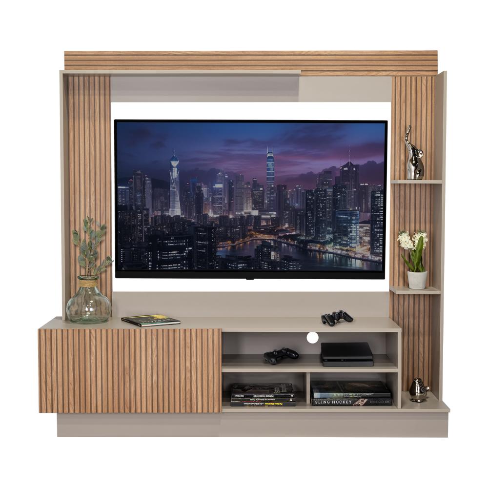 Rack Para Tv 70" Doha, Cocoa y Miel, Con Variedad de Entrepaños (vista 12)