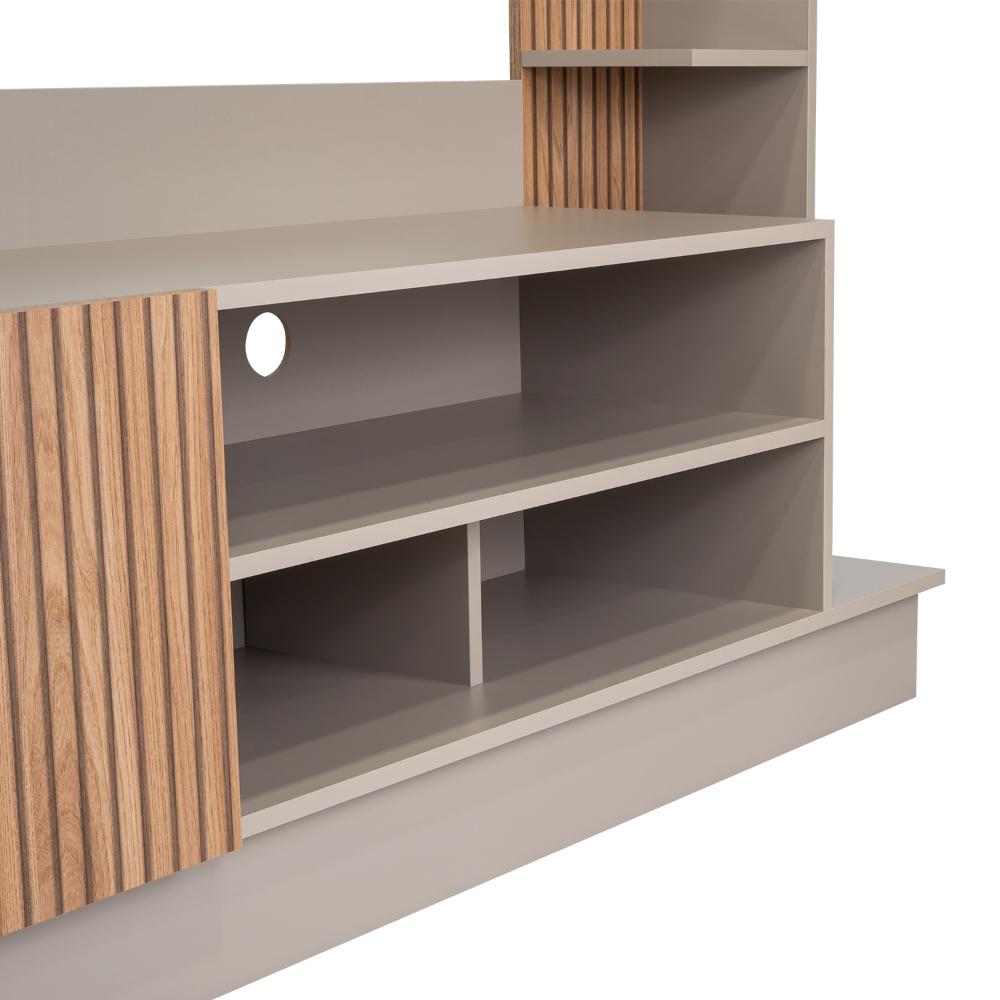 Rack Para Tv 70" Doha, Cocoa y Miel, Con Variedad de Entrepaños (vista 3)