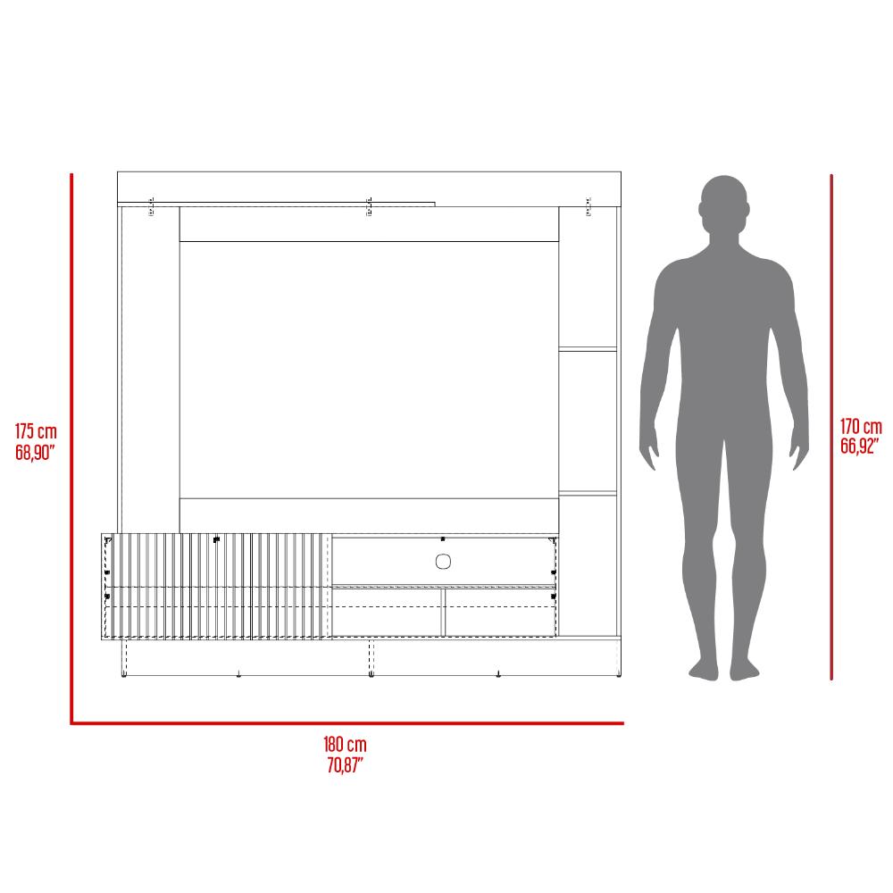 Rack Para Tv 70" Doha, Cocoa y Miel, Con Variedad de Entrepaños (vista 18)