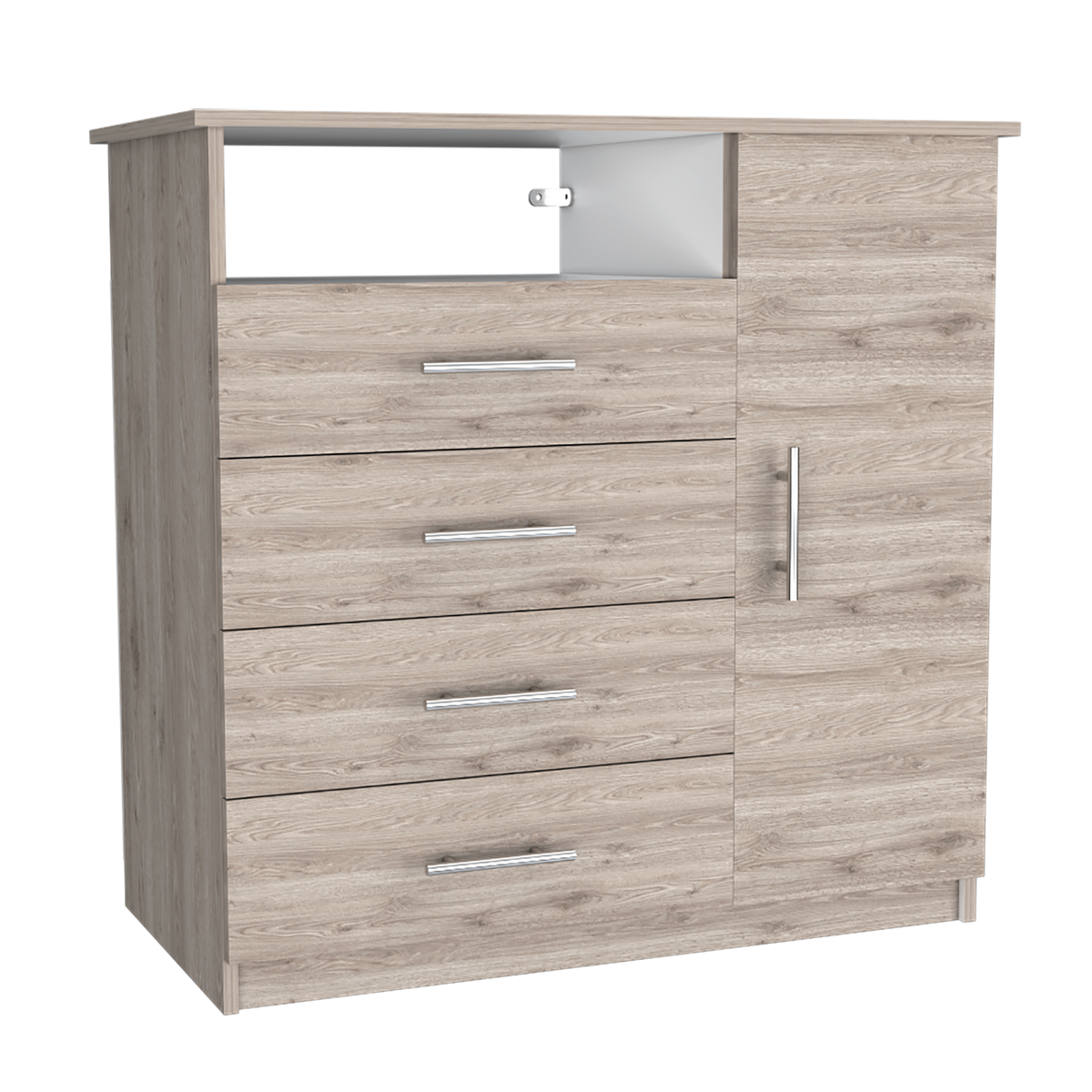 Organizador Barlovento, Gris y Blanco, con Cuatro Cajones y una Puerta