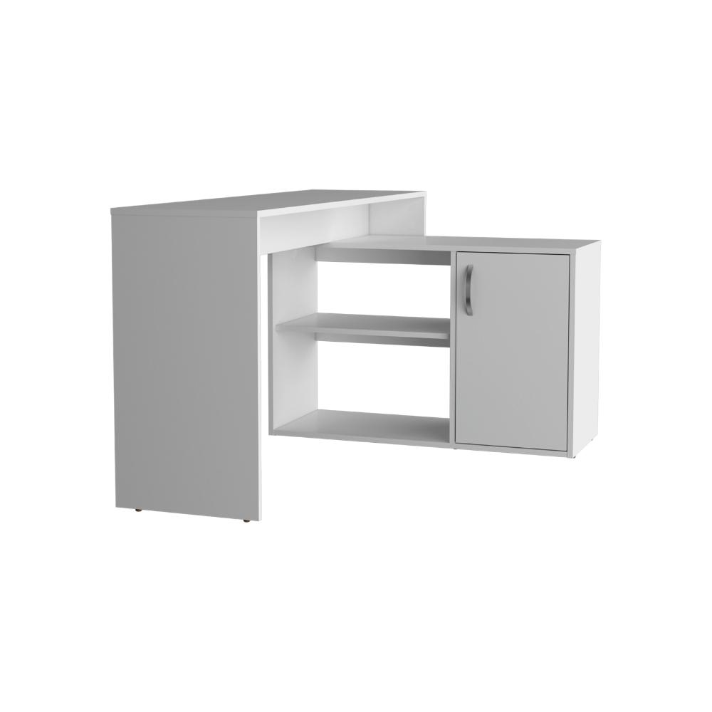 Escritorio En L Una Puerta, Blanco Duqueza, con amplio espacio de trabajo (vista 7)