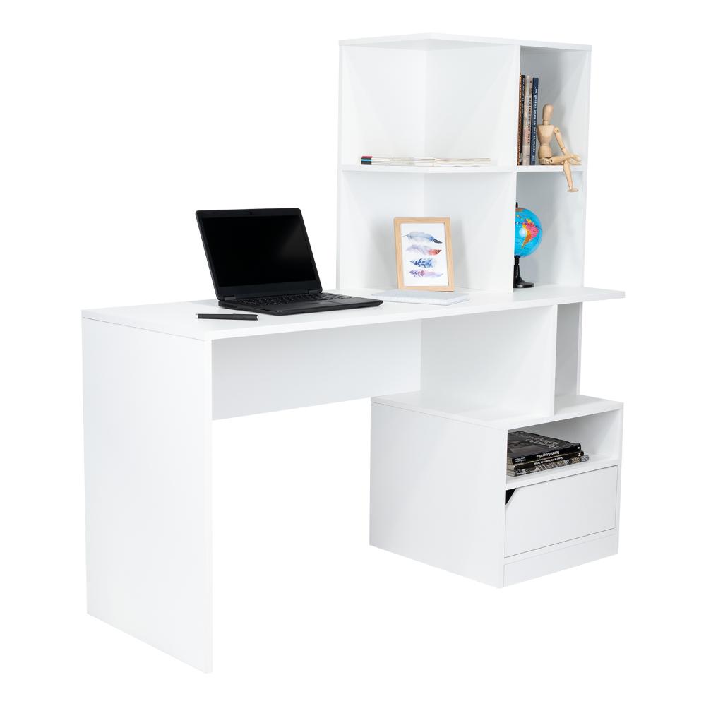 Combo Para Oficina Beto, Blanco Incluye Escritorio y Biblioteca (vista 3)