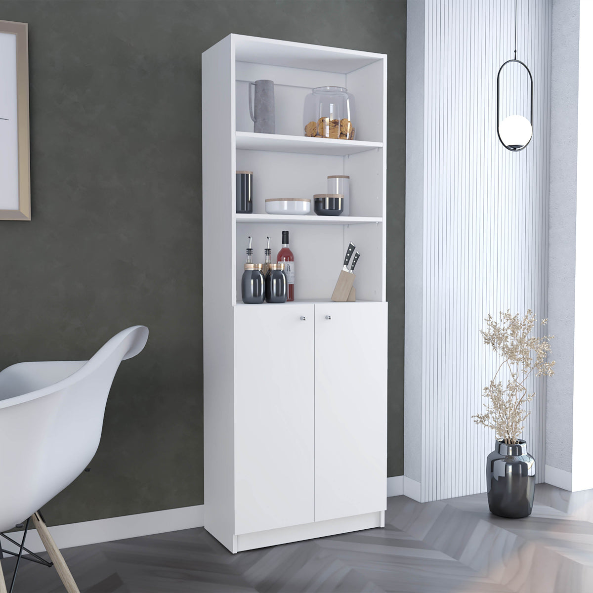 Estante E4Home, Blanco, con dos puertas batientes (vista 3)