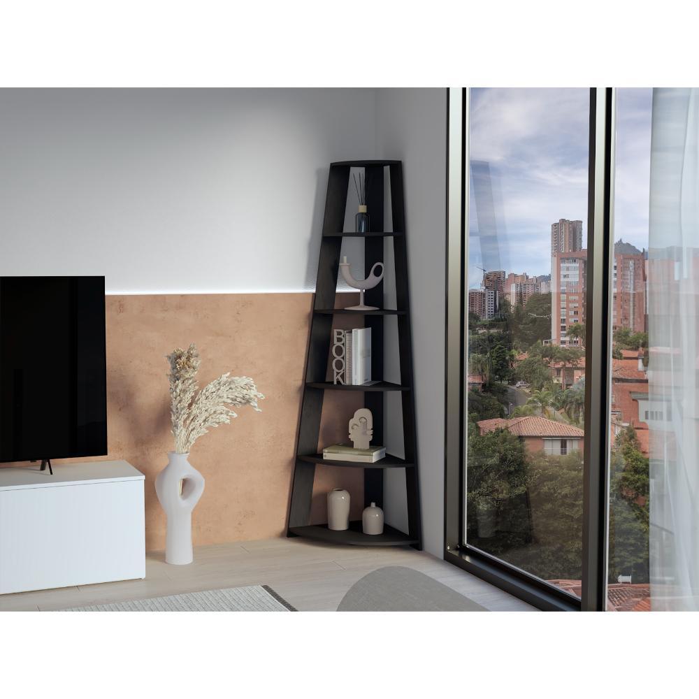 Repisa Esquinera Garden, Color Wengue (vista 2)
