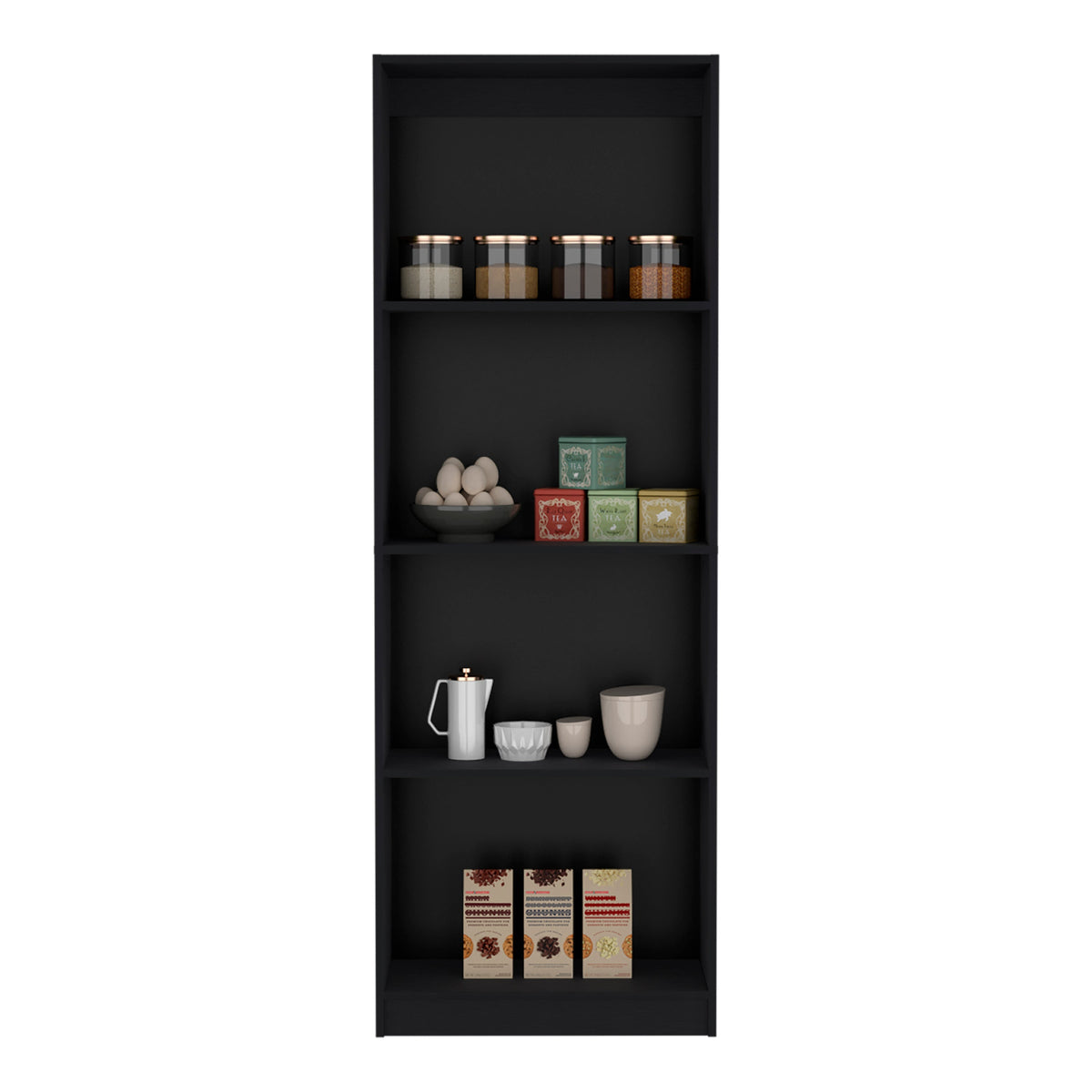 Estante E1Home, Wengue, con varios entrepaños (vista 3)