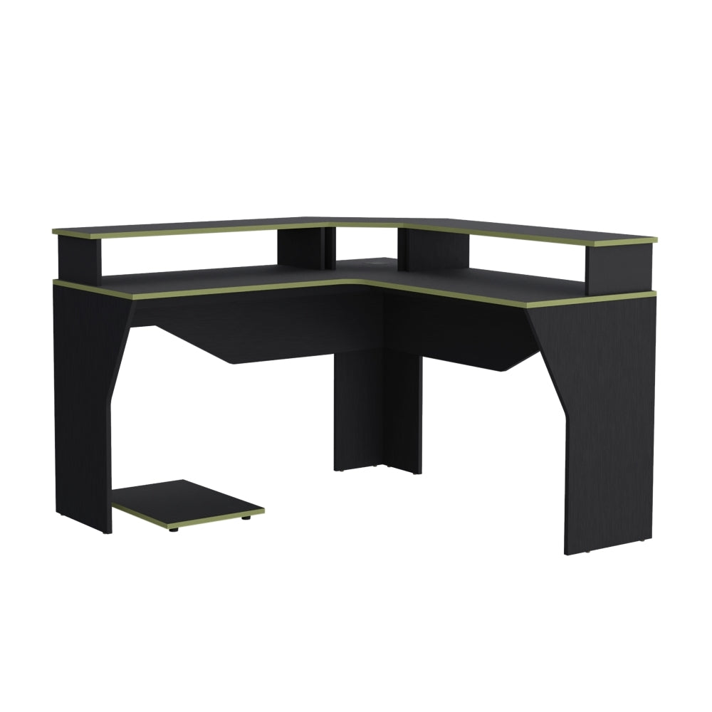 Escritorio Gamer Guma, Wengue y Canto, con Espacio Adicional para Pantallas (vista 4)
