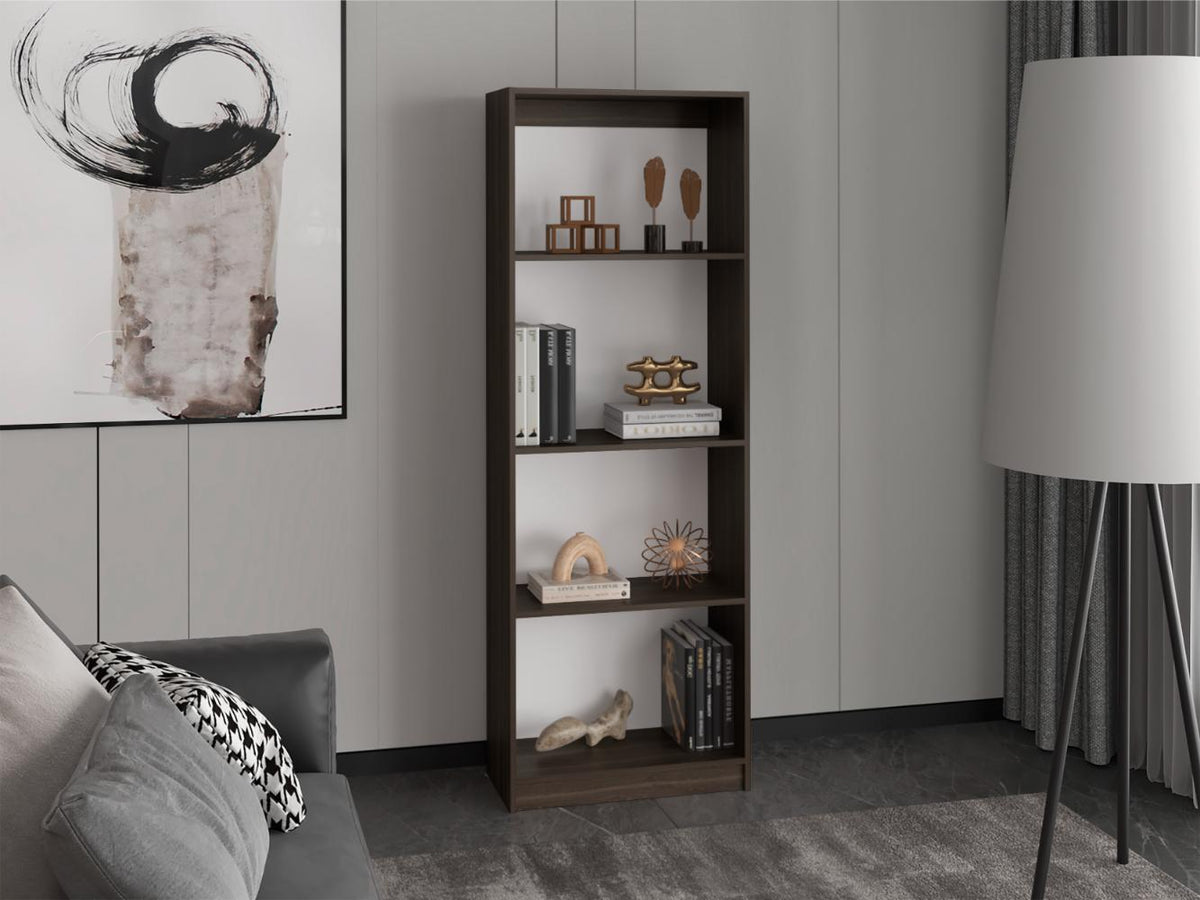 Biblioteca Home Estante E1, Milan y Blanco Duqueza, con Cuatro Entrepaños