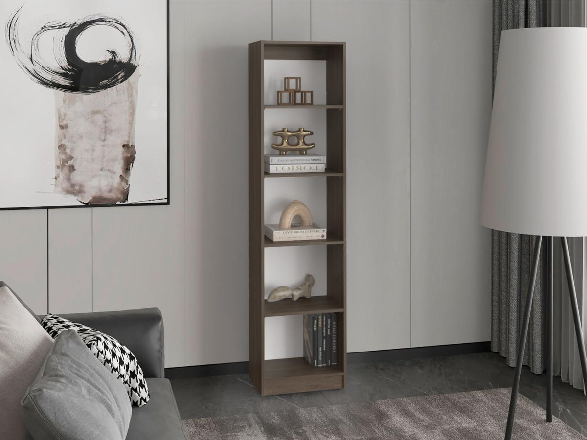 Biblioteca Home Estante E2, Milan y Blanco Duqueza, con Cinco Entrepaños