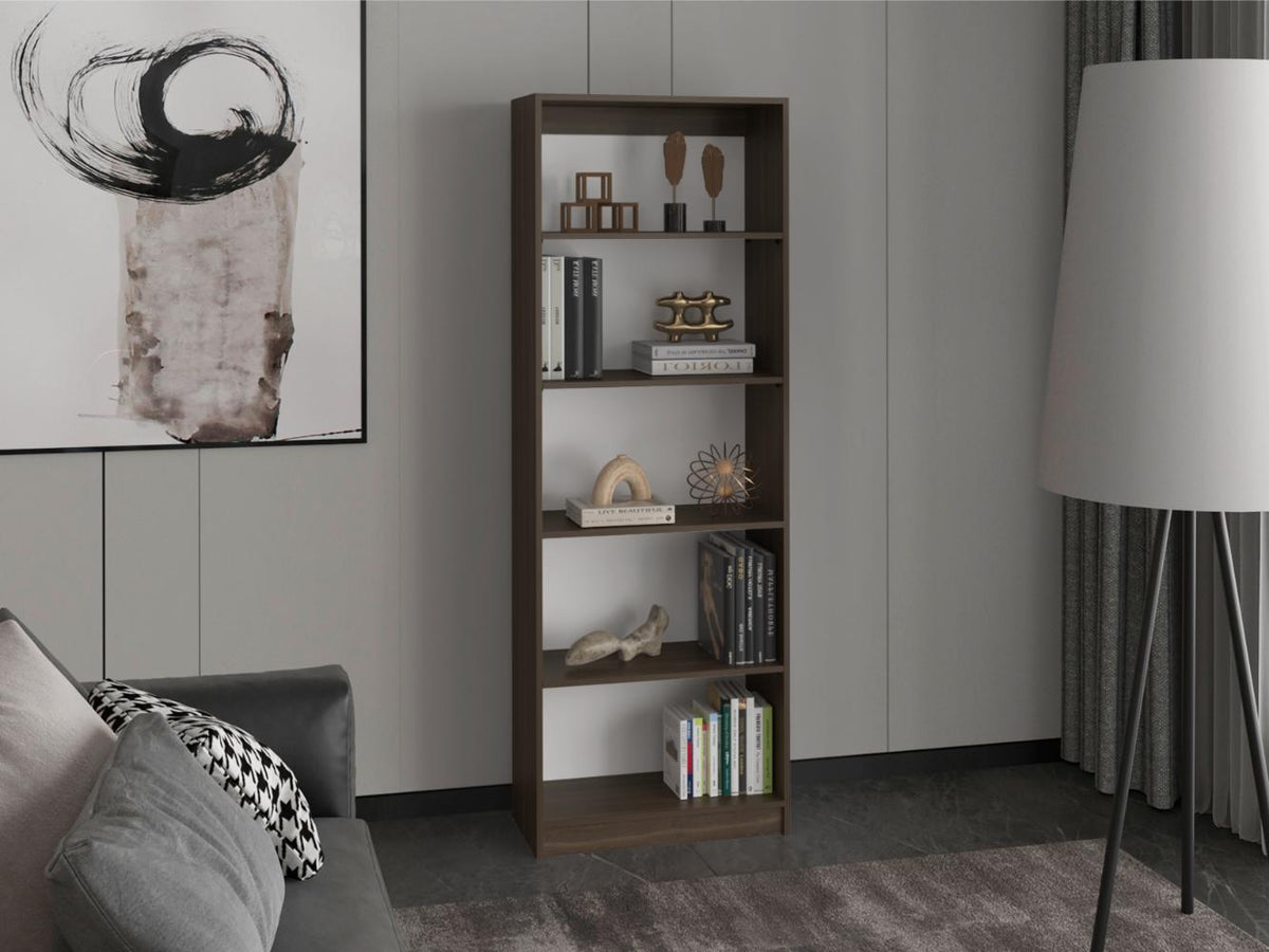 Biblioteca Home Estante E3, Milan y Blanco Duqueza, con Cinco Entrepaños