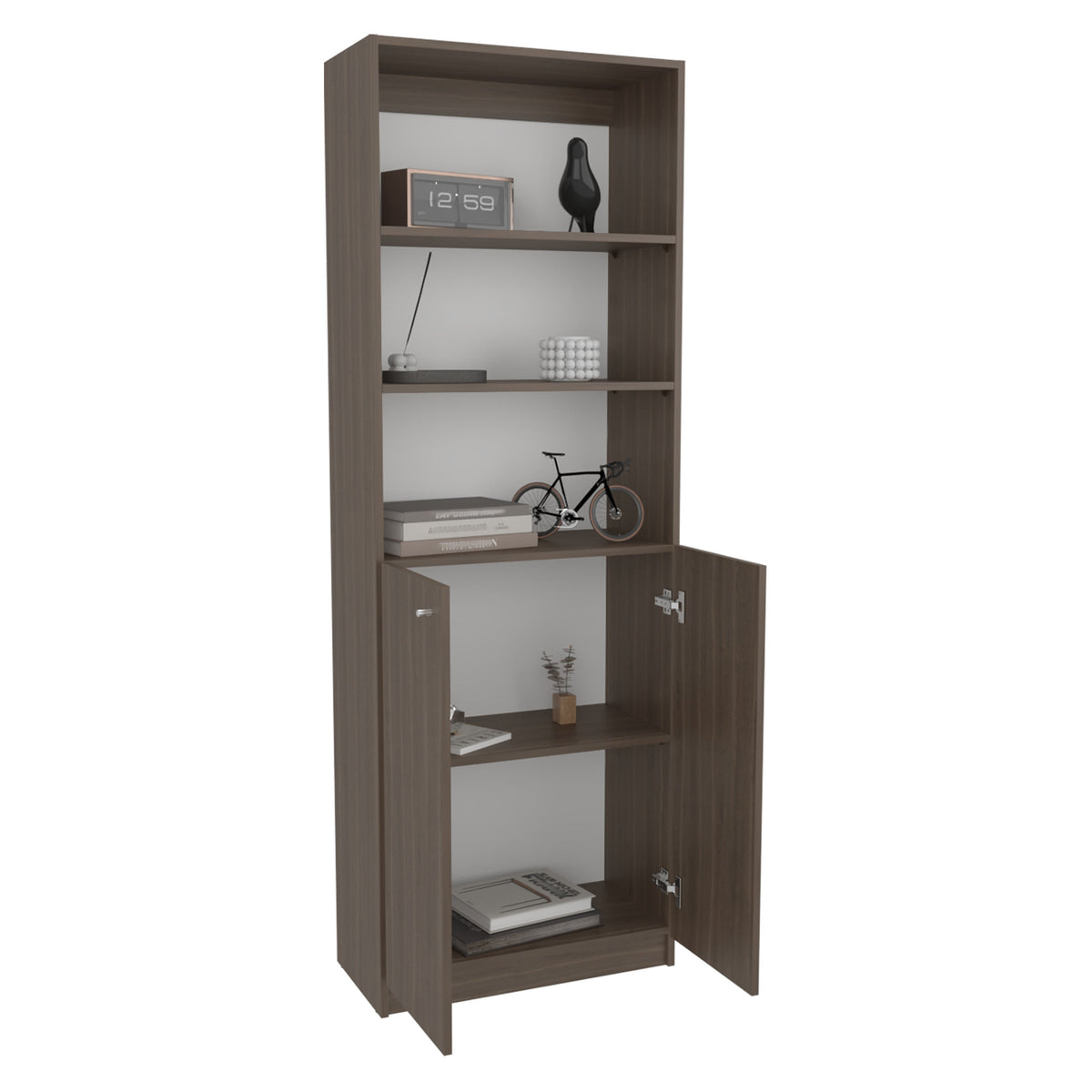 Biblioteca Home, Milan y Blanco Duqueza, con Cinco Entrepaños y Dos Puertas Abatibles (vista 3)