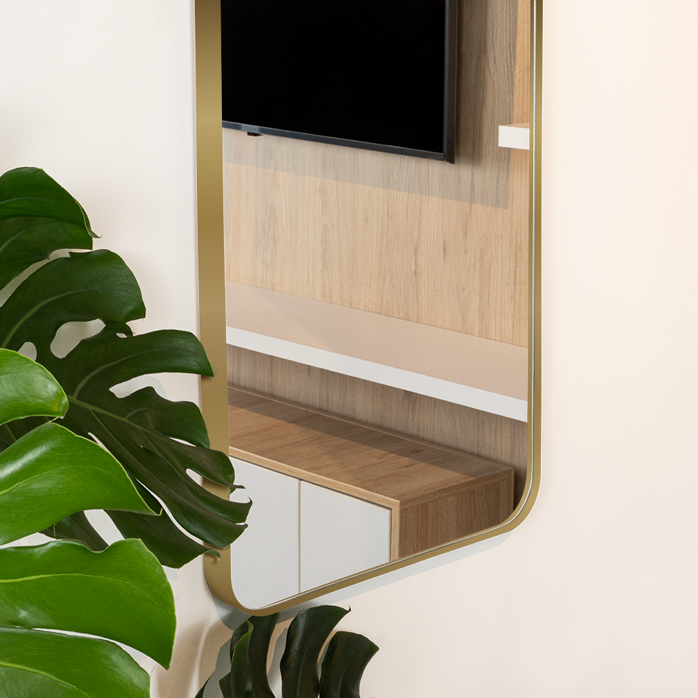 Espejo Rectangular Sussy Marco Metalico Dorado (vista 3)