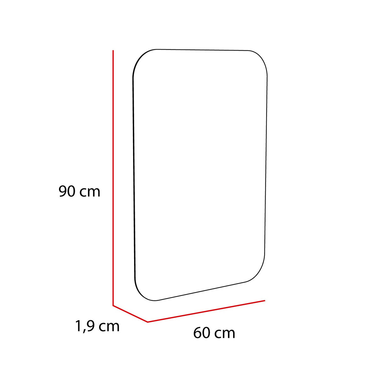 Espejo Rectangular Con Bordes Redondeados, FM Furniture (vista 10)
