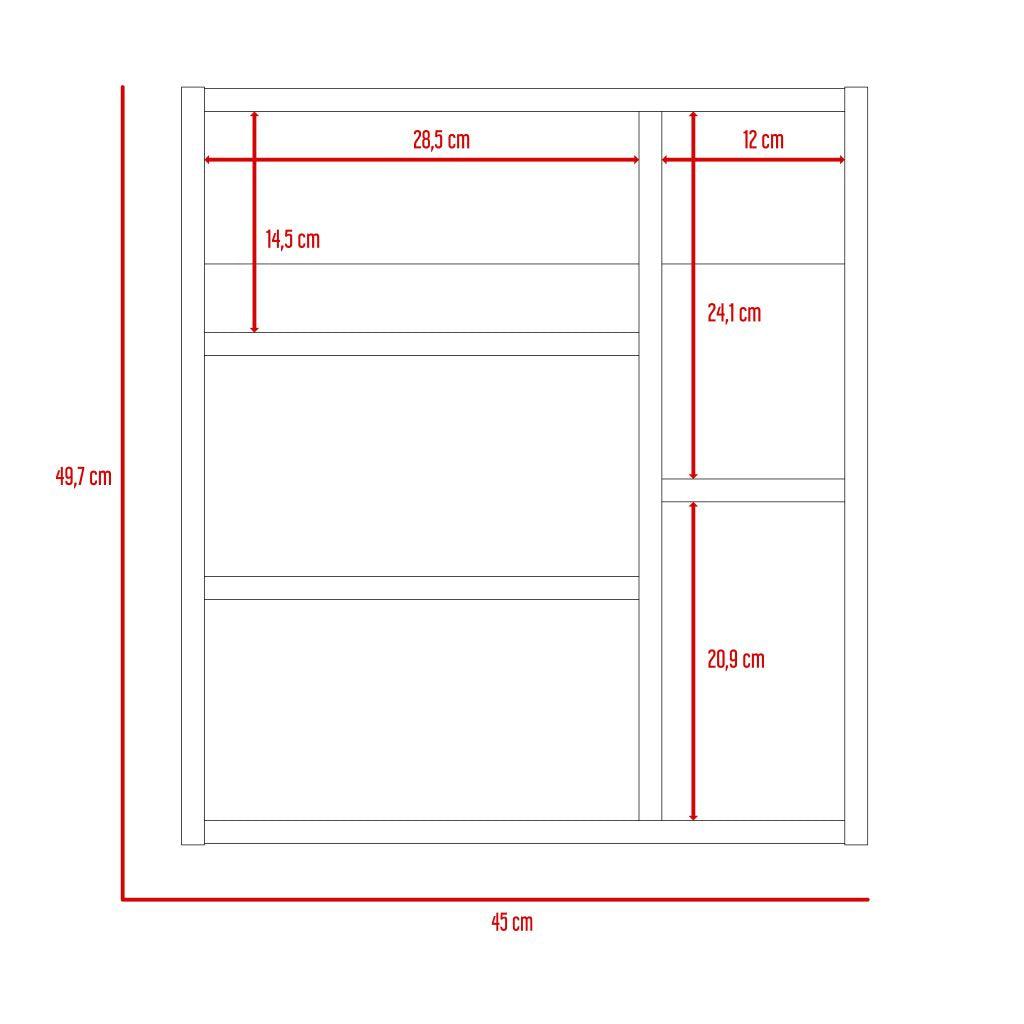 Gabinete de Baño Labell, Wengue, con Puerta y Entrepaños (vista 14)