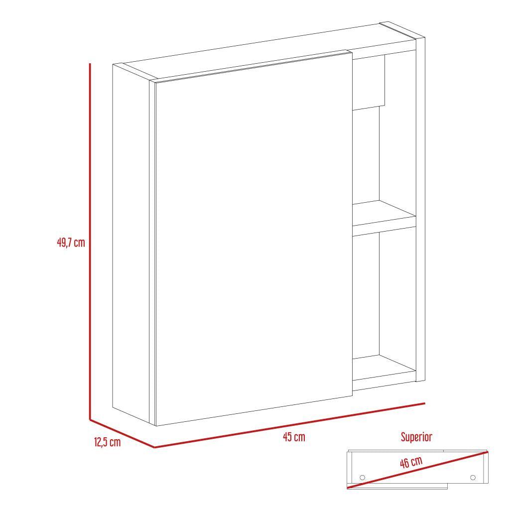 Gabinete de Baño Labell, Wengue, con Puerta y Entrepaños (vista 15)