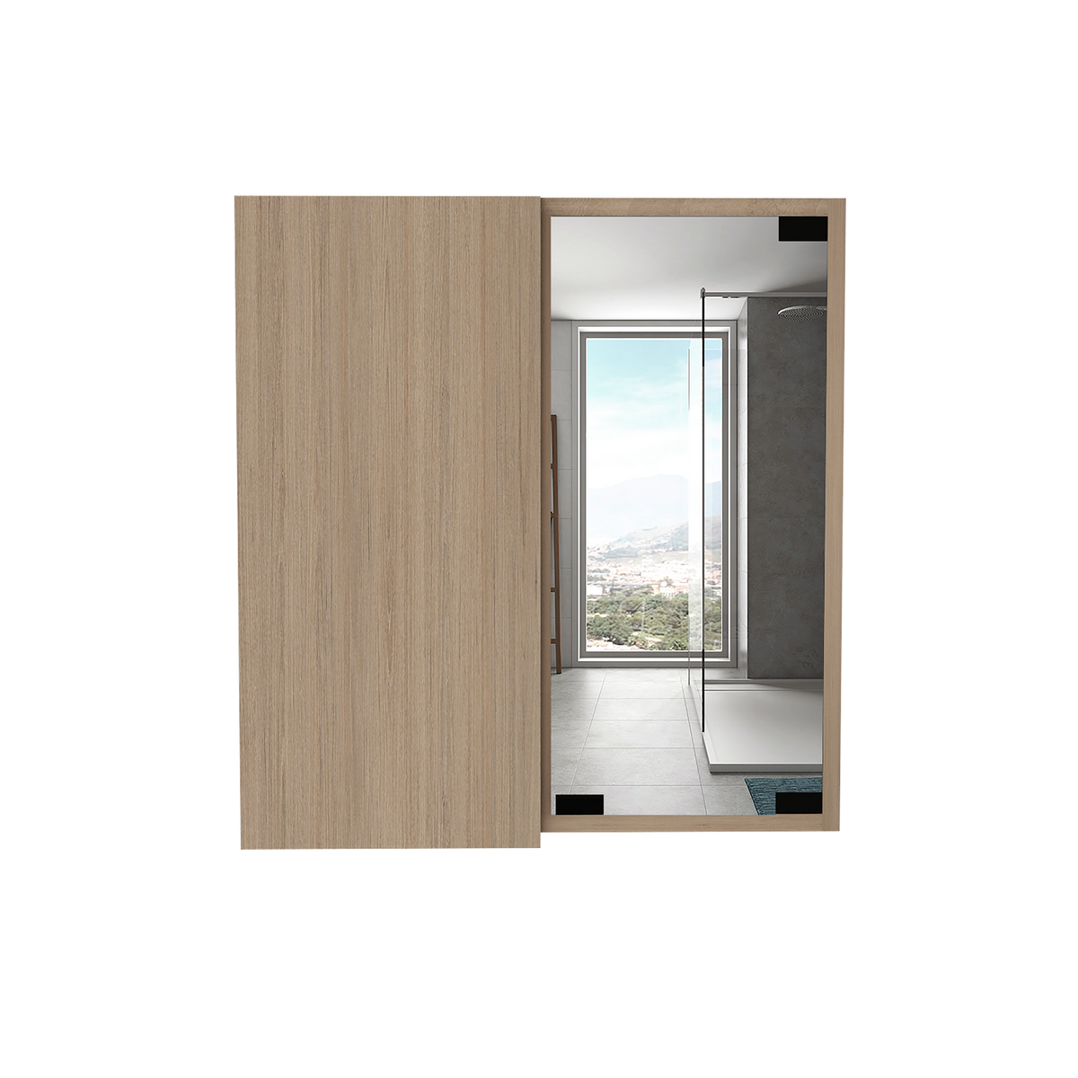 Botiquin Para Baño Miró Con Espejo, Rovere (vista 4)