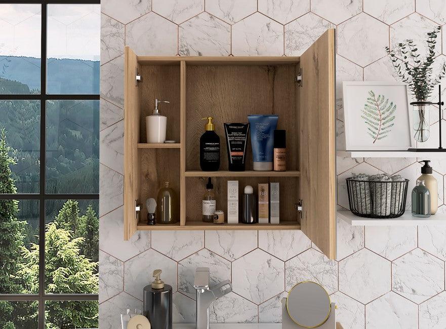 Botiquin de Baño Sines, Duna, con Puerta Espejo y Dos Entrepaños (vista 2)