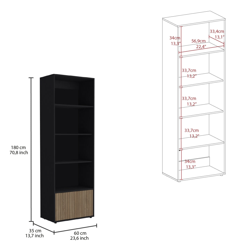 Biblioteca Funes Eco, Wengue, con espacio para ubicar objetos (vista 8)
