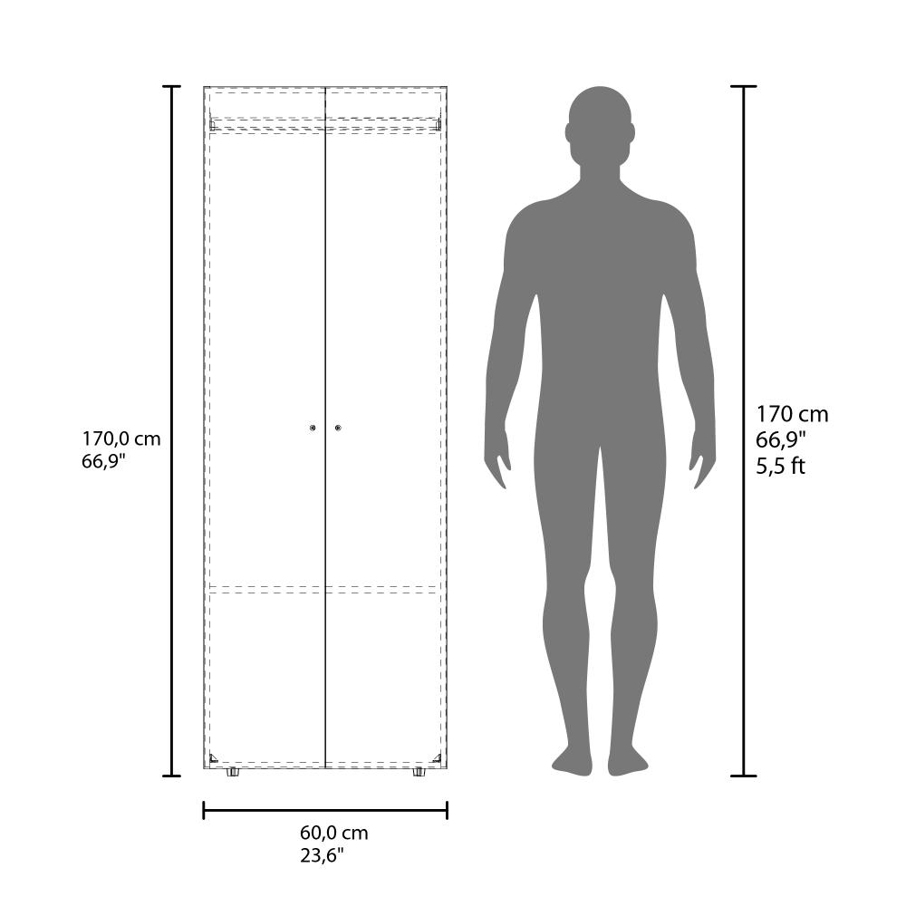 Closet Colgador Dos Puertas Tuhome, Wengue (vista 7)
