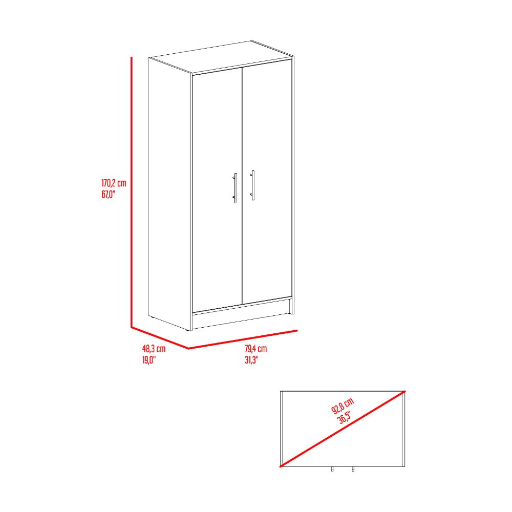 Combo para Habitación Sofi, Fresno Europeo y Blanco, incluye Closet -Organizador y Mesa de Noche (vista 9)