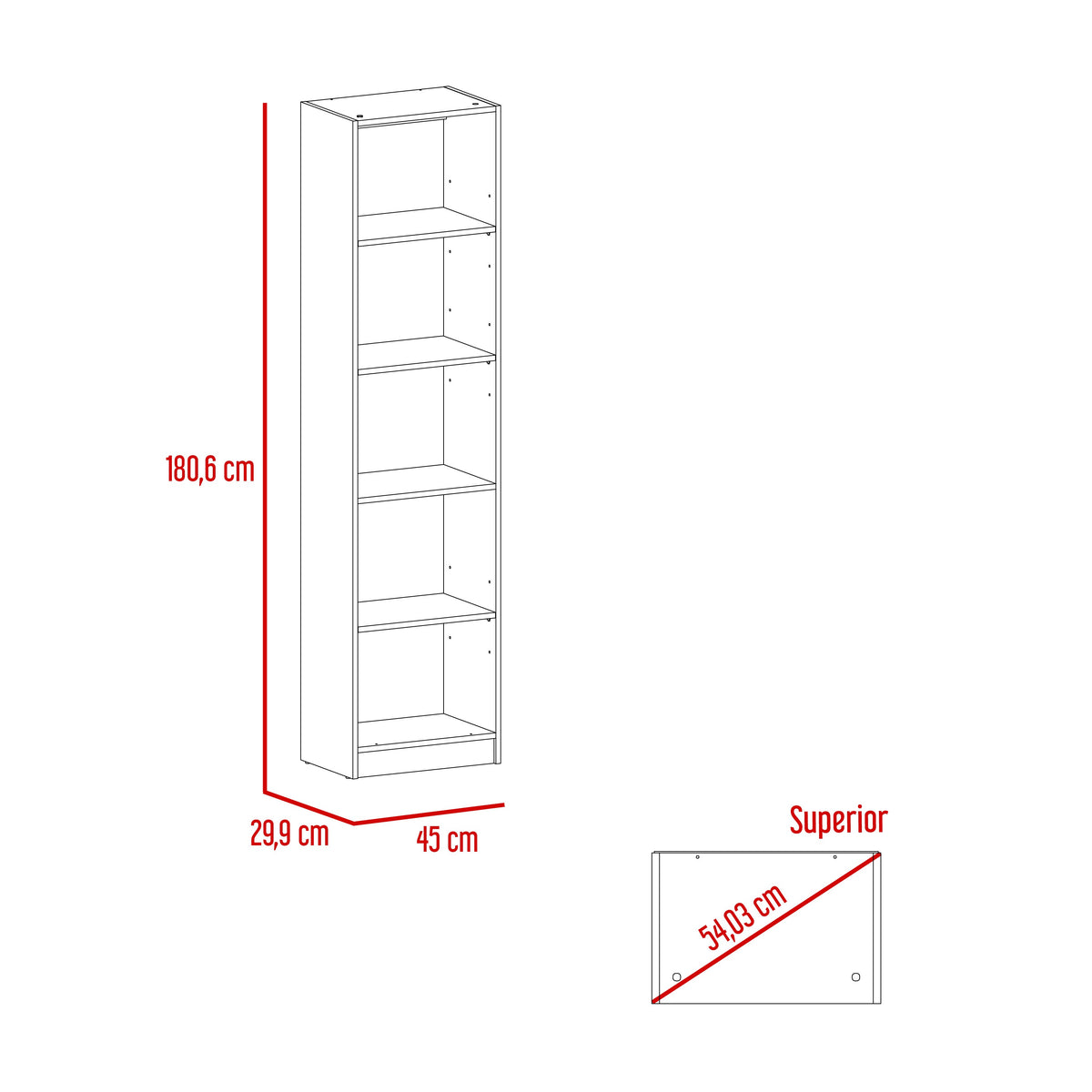 Estante E2Home, Macadamia, con varios entrepaños (vista 7)