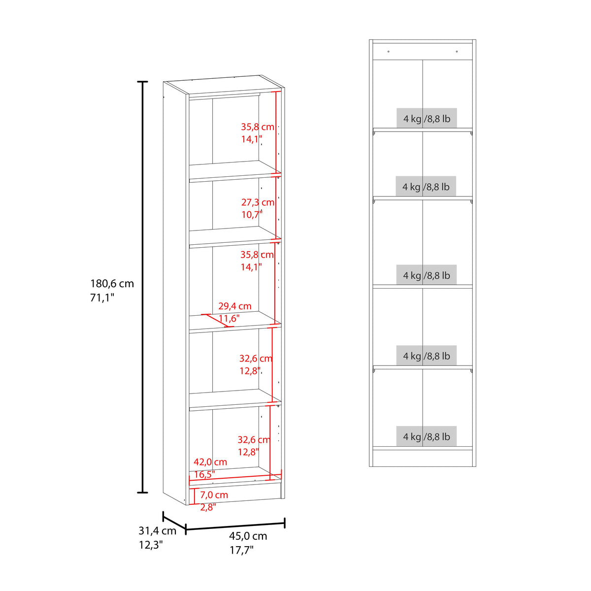 Estante E5 Home E Una Puerta, Blanco (vista 8)