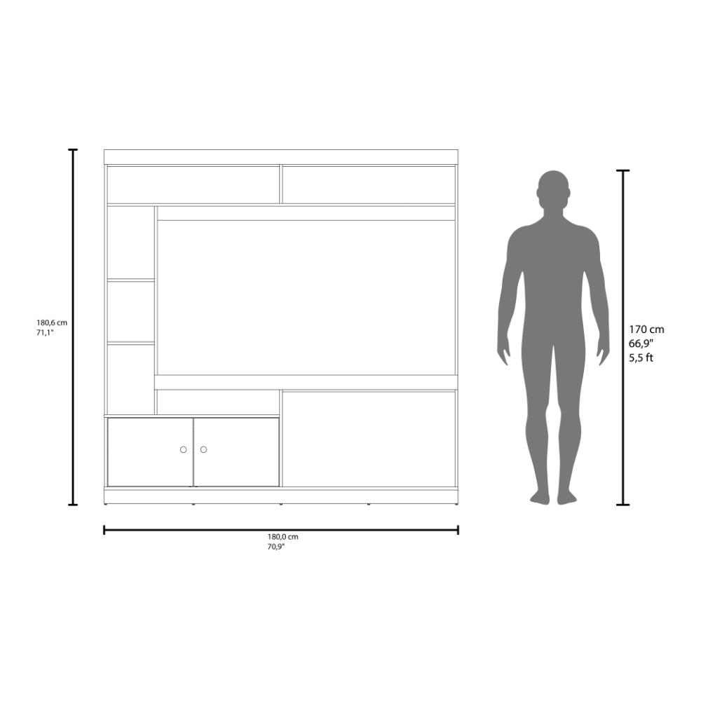 Estante Para Tv Dante, Bardolino y Wengue, con Espacio Para Televisor de 65 Pulgadas (vista 7)