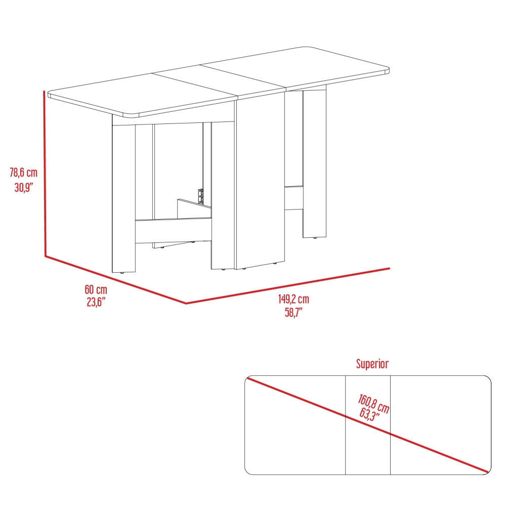 Mesa Abatible, Compact, Blanco y Macadamia, con amplio espacio (vista 7)